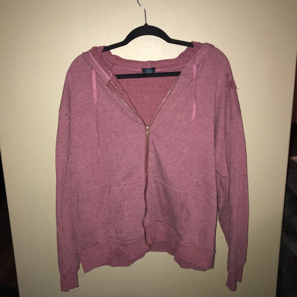 Distressed Zip up sweatshirt